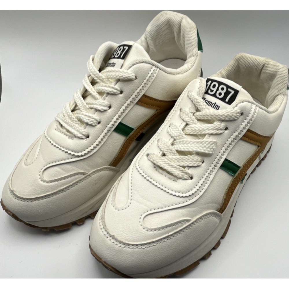1987 Zsmdm Necap Revela Low Top Lace-Up Leather Sneakers White Euro Size 39